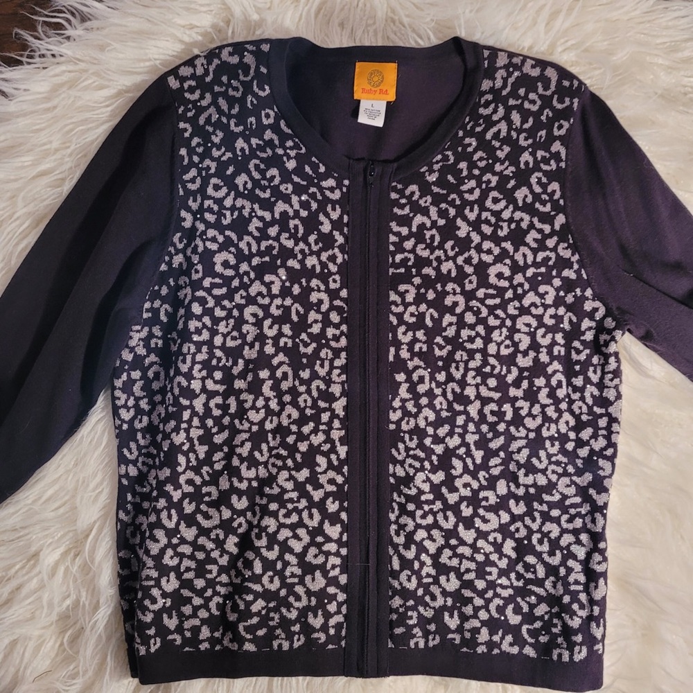 large black cheetah print sweater
